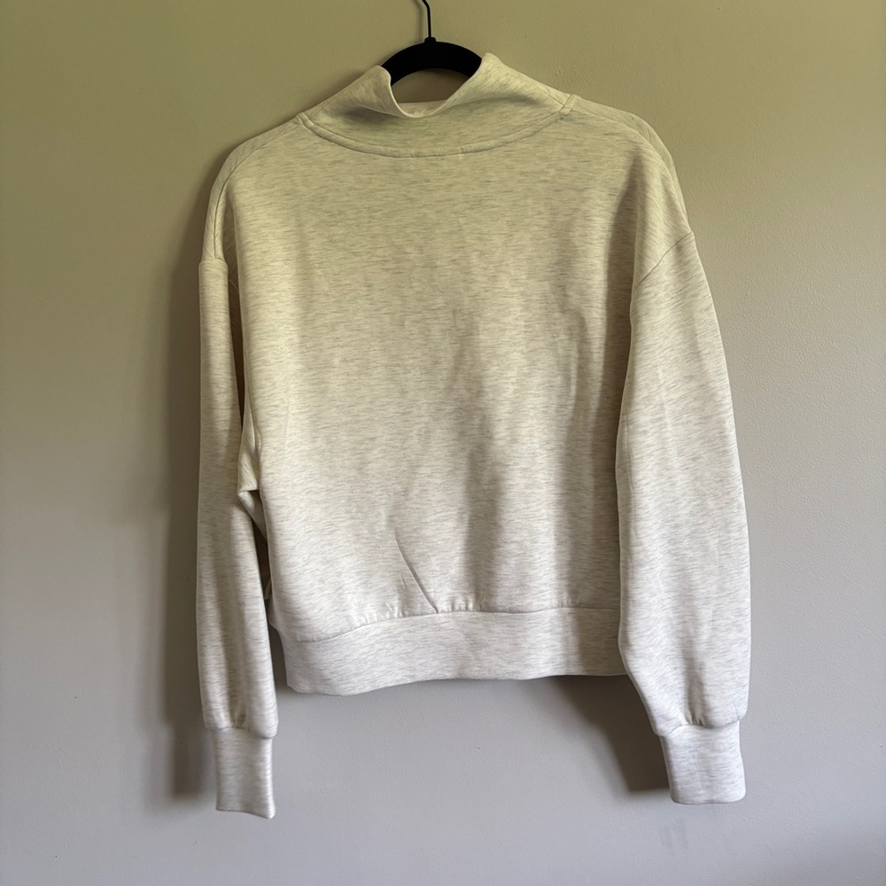 NWT Varley Doublesoft Davidson 1/2 Zip V Neck Supersoft Sweatshirt Sz S Ivory - Picture 5 of 9